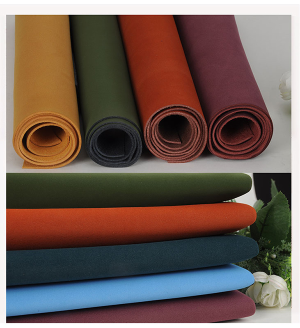 Antique Nubuck Finished PU coated Microfiber Leather for making shoes, bags and sofas (8).jpg